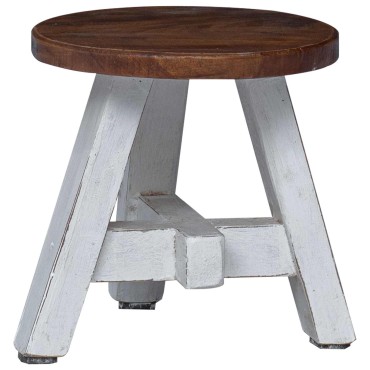 vidaXL Σκαμνί Φυσικό 22x22x24cm Ξύλο Μαόνι