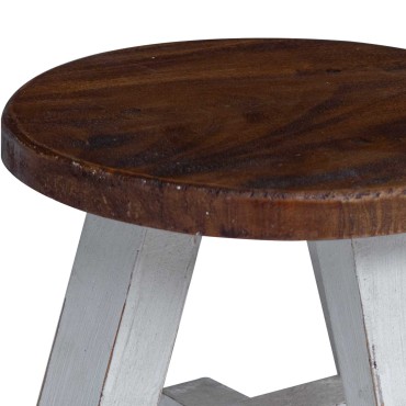vidaXL Σκαμνί Φυσικό 22x22x24cm Ξύλο Μαόνι