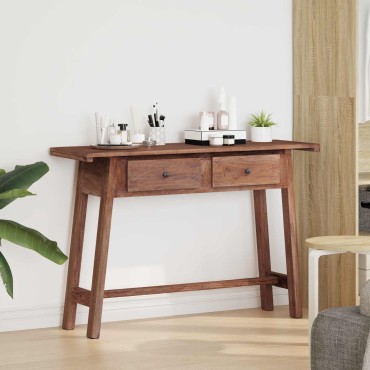vidaXL Γραφείο με συρτάρι Καφέ 110x30x79cm Στερεό ξύλο Μαόνι