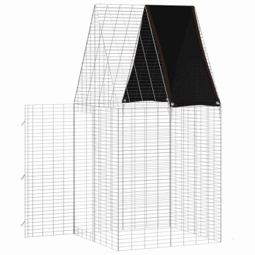 vidaXL Κλουβί Κουνελιού Ασημί 100 x 100 x 210 εκ.