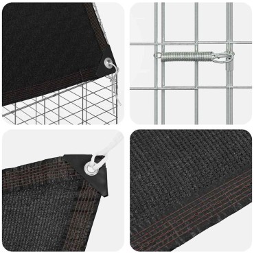 vidaXL Κλουβί Κουνελιού Ασημί 200 x 100 x 210 εκ.