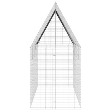 vidaXL Κλουβί Κουνελιού Ασημί 400 x 100 x 210 εκ.