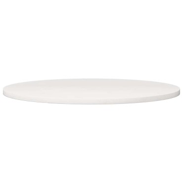 vidaXL Επιφάνεια Τραπεζιού Στρογγυλή Λευκή 80x3cm Μασίφ Ξύλο Πεύκου 1 τεμ.