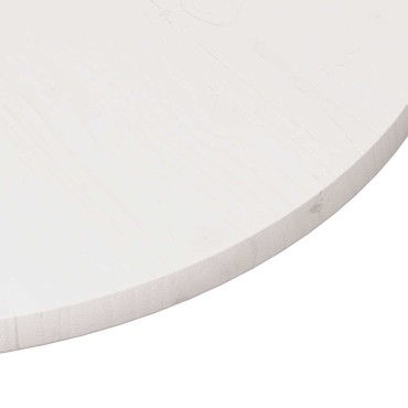 vidaXL Επιφάνεια Τραπεζιού Στρογγυλή Λευκή 80x3cm Μασίφ Ξύλο Πεύκου 1 τεμ.