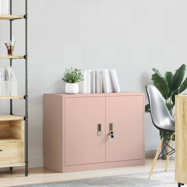 vidaXL Ντουλάπι αποθήκευσης Ροζ 90x40x70cm Ατσάλι 1 τεμ.