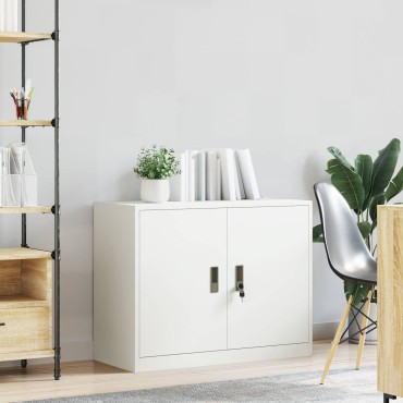 vidaXL Ντουλάπι αποθήκευσης Λευκός 90x40x70cm Ατσάλι 1 τεμ.