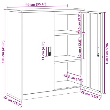 vidaXL Ντουλάπι αποθήκευσης Ροζ 90x40x105cm Ατσάλι 1 τεμ.