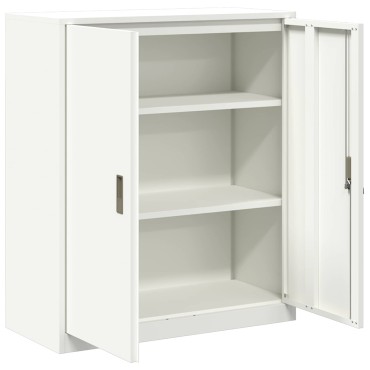 vidaXL Ντουλάπι αποθήκευσης Λευκός 90x40x105cm Ατσάλι 1 τεμ.