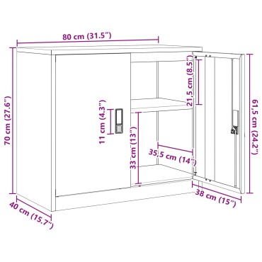 vidaXL Ντουλάπι αποθήκευσης Ροζ 80x40x70cm Ατσάλι 1 τεμ.
