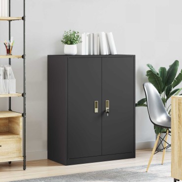 vidaXL Ντουλάπι αποθήκευσης Μαύρο 80x40x105cm Ατσάλι 1 τεμ.