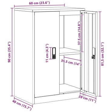 vidaXL Ντουλάπι αποθήκευσης Ροζ 60x40x90cm Ατσάλι 1 τεμ.