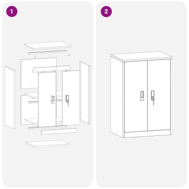 vidaXL Ντουλάπι αποθήκευσης Λευκός 60x40x90cm Ατσάλι 1 τεμ.