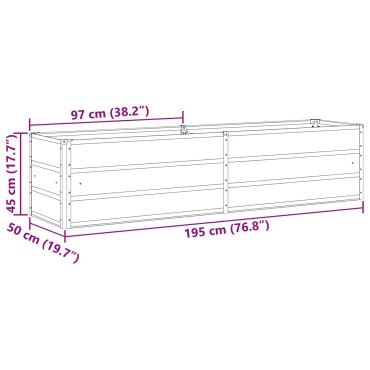 vidaXL Γλάστρα Ανθρακί 195 x 50 x 45 εκ Επικαλυμμένος Χάλυβας