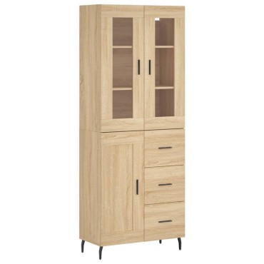 vidaXL Ντουλάπι Sonoma δρυς 69,5x34x180cm από Επεξεργασμένο Ξύλο 1 τεμ.