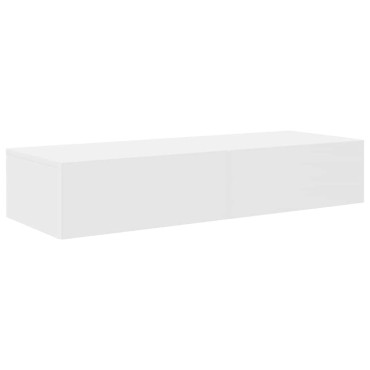 vidaXL Ράφι τοίχου με συρτάρια Λευκό 100x36x19cm Κατασκευασμένο ξύλο 1 τεμ.
