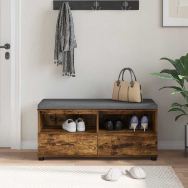 vidaXL Παγκάκι Χαλωρίου Καπνιστή Δρυς 100x38x46 εκ 1 τεμ.