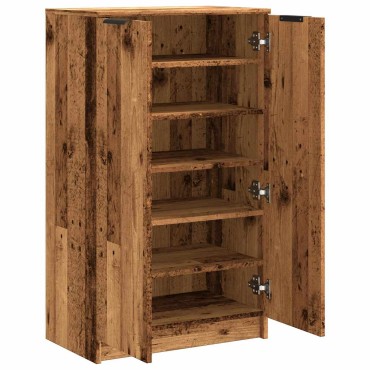 vidaXL Παπουτσοθήκη Όψη Παλαιού Ξύλου 59x35x100,5cm Επεξ. Ξύλο