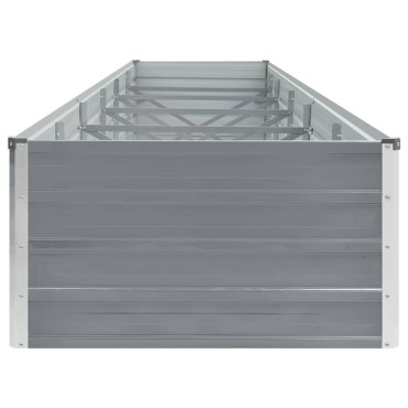 vidaXL Ζαρντινιέρα Υπερυψωμένη Γκρι 480x80x45 εκ. Γαλβαν. Χάλυβας