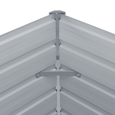 vidaXL Ζαρντινιέρα Υπερυψωμένη Γκρι 480x80x45 εκ. Γαλβαν. Χάλυβας