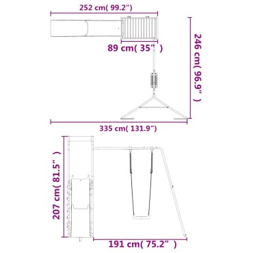 vidaXL Παιδική Χαρά Εξωτερικού Χώρου από Μασίφ Ξύλο Ψευδοτσούγκας