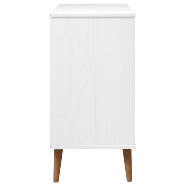 vidaXL Συρταριέρα MOLDE Λευκή 80x40x80cm από Μασίφ Ξύλο Πεύκου 1 τεμ.
