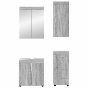 vidaXL Σετ Επίπλων Μπάνιου TULUM 4 τεμ. Γκρίζο Σονομα 60x34x63 εκ
