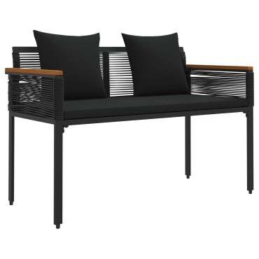 vidaXL Εξωτερικός πάγκος Μαύρο 117x54x74.5cm συνθετικό ρατάν