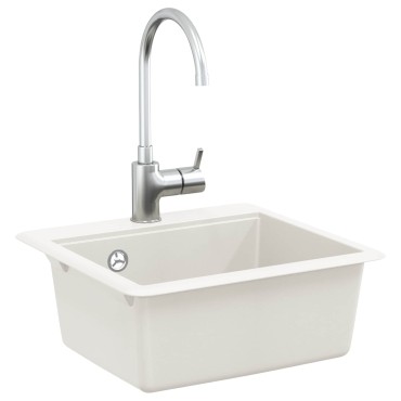 vidaXL Σιντρινο Λευκό 470 x 440 mm Γρανίτης