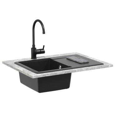 vidaXL Σιντρινο Μαύρο 670 x 460 mm Γρανίτης