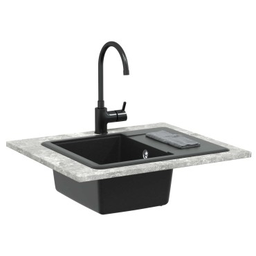 vidaXL Σιντρινο Μαύρο 560 x 460 mm 80% Χαλαζίας και 20% Ρητίνη