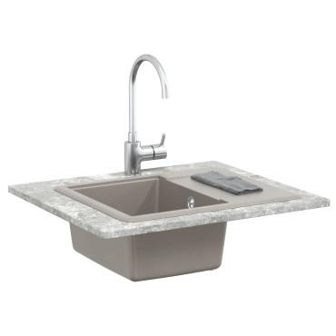 vidaXL Σιντρινο Γκρι 560 x 460 mm 80% Χαλαζίας και 20% Ρητίνη