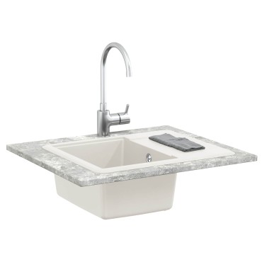 vidaXL Σιντρινο Λευκό 560 x 460 mm 80% Χαλαζίας και 20% Ρητίνη