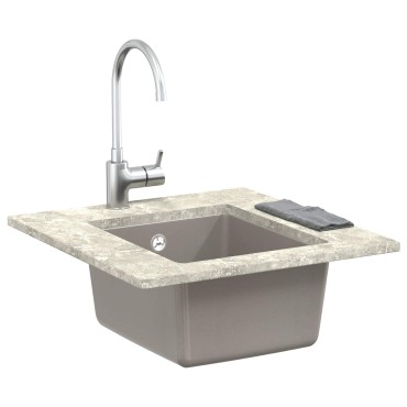 vidaXL Σιντρινο Γκρι 370 x 460 mm 80% Χαλαζίας και 20% Ρητίνη