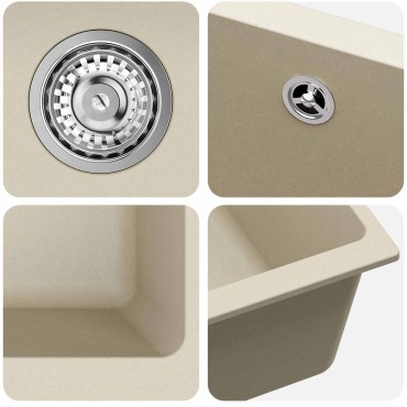 vidaXL Σιντρινο 80% Χαλαζίας και 20% Ρητίνη 430 x 460 mm Μπεζ