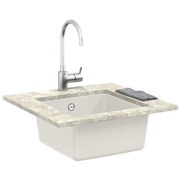 vidaXL Σιντρινο Λευκό 430 x 460 mm 80% Χαλαζίας και 20% Ρητίνη