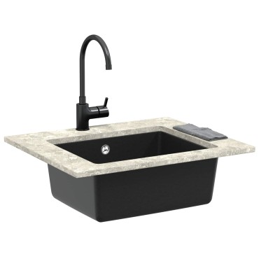 vidaXL Σιντρινο Μαύρο 530 x 460 mm 80% Χαλαζίας και 20% Ρητίνη