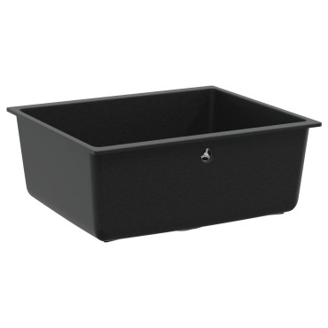 vidaXL Σιντρινο 80% Χαλαζίας και 20% Ρητίνη 530 x 460 mm Μαύρο