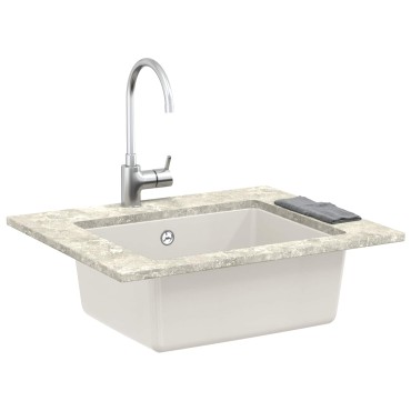 vidaXL Σιντρινο Λευκό 530 x 460 mm 80% Χαλαζίας και 20% Ρητίνη