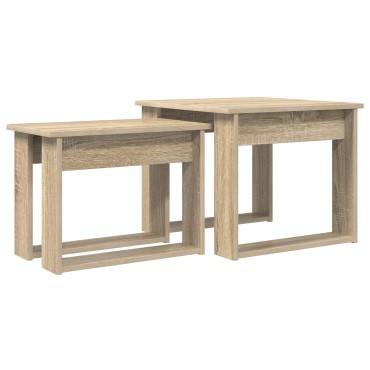 vidaXL Σετ Τραπεζιού Για Καφέ 2 τεμ. Δρύς Sonoma 50x52x42 εκ