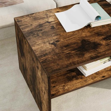 vidaXL Τραπεζάκι σαλονιού Καπνιστό Δρύς 60x50x40 εκ 1 τεμ.