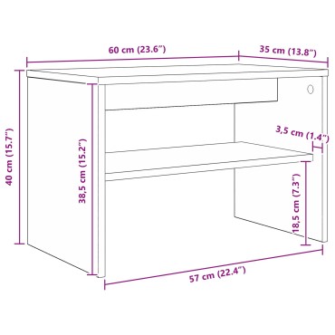 vidaXL Ντουλάπι TV 60x35x40cm Λευκό Επεξεργασμένο Ξύλο