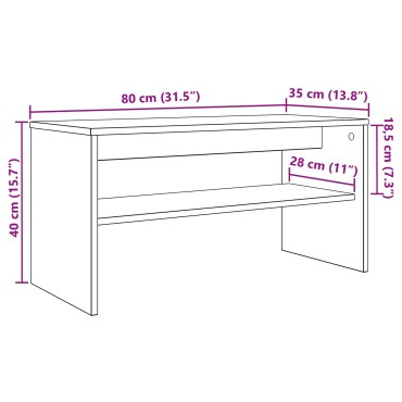 vidaXL Ντουλάπι TV 80x35x40cm Λευκό Επεξεργασμένο Ξύλο