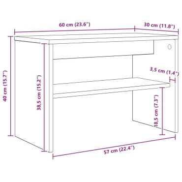 vidaXL Ντουλάπι TV 60x30x40cm Artisan Oak Επεξεργασμένο Ξύλο