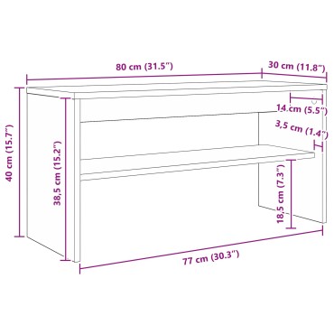 vidaXL Ντουλάπι TV 80x30x40cm Καπνιστό Δρύς Επεξεργασμένο Ξύλο