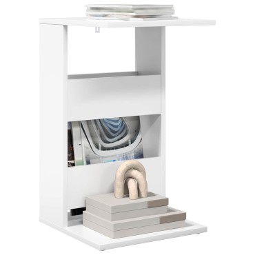 vidaXL Τραπεζάκι Πλευράς Λευκό 40x35x60,5cm Επεξεργασμένο Ξύλο 1 τεμ.
