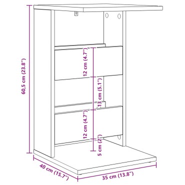vidaXL Τραπεζάκι Πλευράς Γκρι Sonoma 40x35x60,5 εκ 1 τεμ.