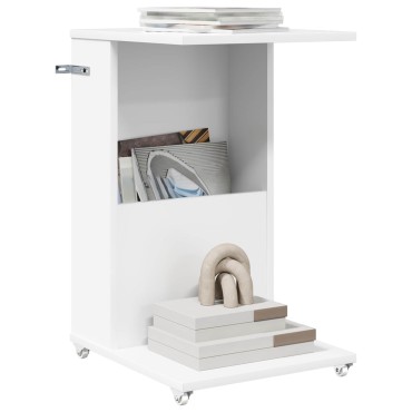 vidaXL Τραπεζάκι Πλευράς Λευκό 40x35x60cm Επεξεργασμένο Ξύλο 1 τεμ.