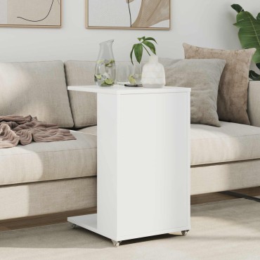 vidaXL Τραπεζάκι Πλευράς Λευκό 40x35x60cm Επεξεργασμένο Ξύλο 1 τεμ.