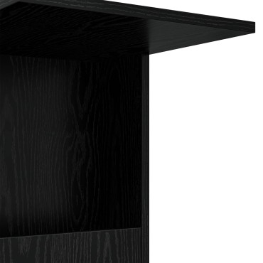 vidaXL Τραπεζάκι Πλευράς με τροχούς Μαύρη Οξυά 40x35x60cm 1 τεμ.