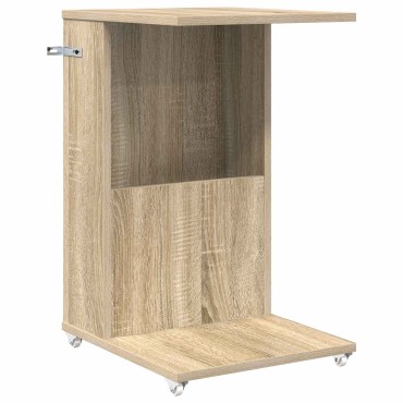 vidaXL Τραπεζάκι Πλευράς με τροχούς Δρύς Sonoma 40x35x60cm 1 τεμ.